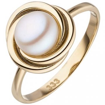 JOBO Damen-Ring aus 333 Gold mit Perle Größe 58 - 1