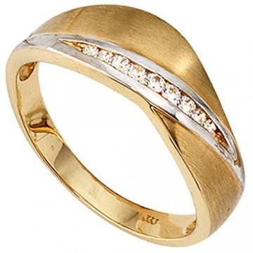 JOBO Damen-Ring aus 333 Gold mit Zirkonia Größe 50 - 1