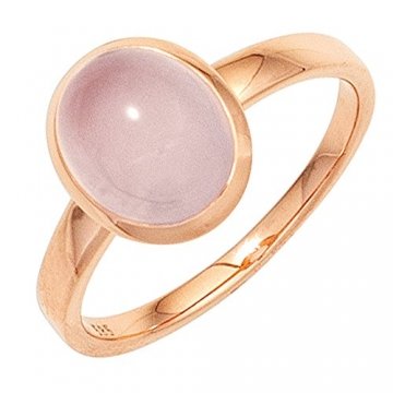 JOBO Damen-Ring aus 585 Rosegold mit Rosenquarz Größe 58 - 1