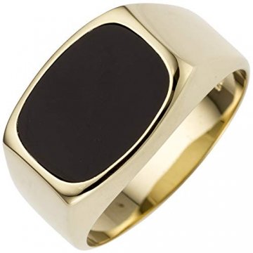 JOBO Herren-Ring aus 585 Gold mit Onyx Größe 64 - 1