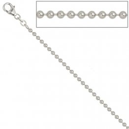 JOBO Kugelkette 925 Sterling Silber rhodiniert 2,5 mm 50 cm Halskette - 1