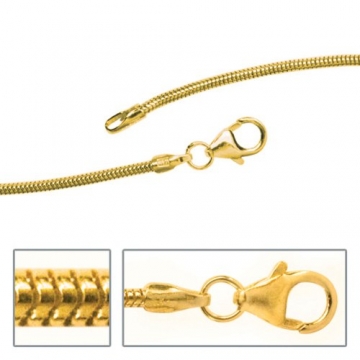 JOBO Schlangenkette 585 Gelbgold 1,4 mm 40 cm Gold-Halskette - 5