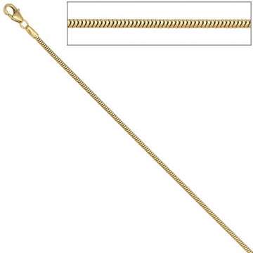 JOBO Schlangenkette 585 Gelbgold 1,6 mm 45 cm Karabinerverschluss Gold-Halskette - 2