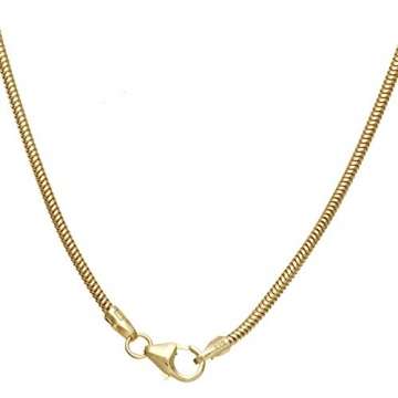 JOBO Schlangenkette 585 Gelbgold 1,6 mm 45 cm Karabinerverschluss Gold-Halskette - 3