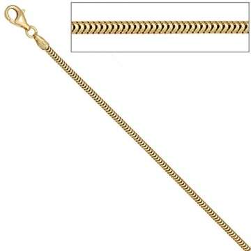 JOBO Schlangenkette aus 585 Gold Gelbgold 2,4 mm 50 cm Kette Halskette Goldkette - 3