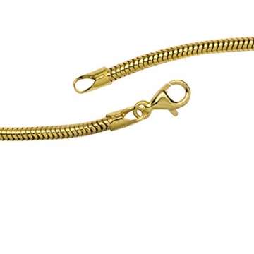 JOBO Schlangenkette aus 585 Gold Gelbgold 2,4 mm 50 cm Kette Halskette Goldkette - 1