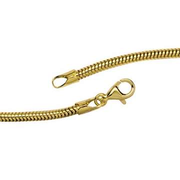 JOBO Schlangenkette aus 585 Gold Gelbgold 2,4 mm 50 cm Kette Halskette Goldkette - 5