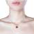 KnBoB Halskette Oval Anhänger Diamant-Halskette Rose Gold-2ct mit 2ct Rot Rubellite Halskette für Damen 18K Gold - 4