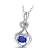 KnSam 18 K Gold Damen Halskette In Gold Damen Kette 18Karat Saphir Doppelherz Diamant Mit 2Ct Sapphire Blau - 2