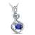 KnSam 18 K Gold Damen Halskette In Gold Damen Kette 18Karat Saphir Doppelherz Diamant Mit 2Ct Sapphire Blau - 3