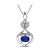 KnSam 18 K Gold Damen Halskette In Gold Damen Kette 18Karat Saphir Doppelherz Diamant Mit 2Ct Sapphire Blau - 1