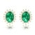 KnSam 18 K Gold Damen Ohrringe Rosegold Echt Ohrringe Damen Rosegold Ovaler Smaragd Mit Diamant Mit 3.5Ct Emerald Gold - 1