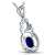 KnSam 18 K Gold Gold Halskette 750 Gold Kette Echt Saphir Oval Flower Diamond Mit 3.37Ct Sapphire Blau - 2