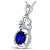 KnSam 18 K Gold Gold Halskette 750 Gold Kette Echt Saphir Oval Flower Diamond Mit 3.37Ct Sapphire Blau - 3