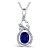 KnSam 18 K Gold Gold Halskette 750 Gold Kette Echt Saphir Oval Flower Diamond Mit 3.37Ct Sapphire Blau - 1