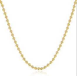 KnSam 18 Karat (750) Gelbgold Halskette Kugelkette Gold Kette 18K Geeignet Für Alle Arten Von Geschenken Gold - 1