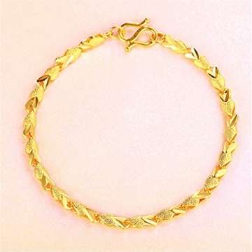 KnSam Armband Gold 750 Armband Gold Echt 750 Gelb Gold 17cm Bis 23cm Verstellbar Nähende Herz Sandstrahlen Polieren Gold Armband - 3