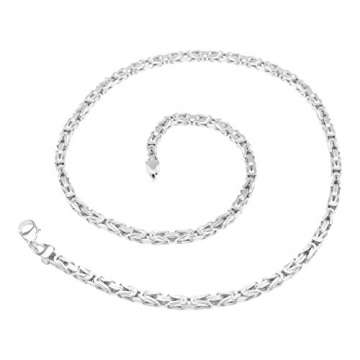 Königskette 5mm 925 Silber massiv - Länge Wählbar - Collier Halskette oder Armband (60) - 2