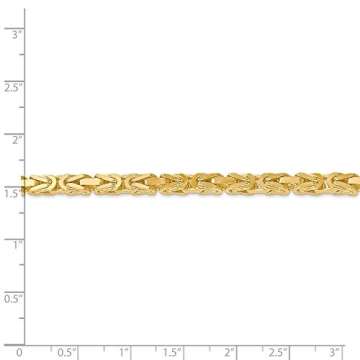 Königskette aus 14 Karat massivem Gelbgold, 4 mm, für Herren und Damen - 3