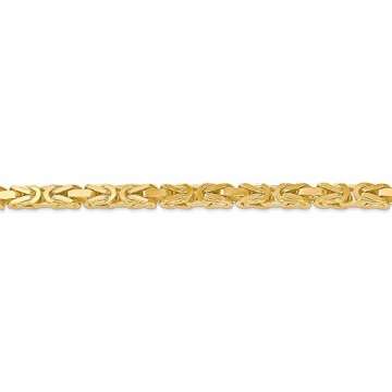 Königskette aus 14 Karat massivem Gelbgold, 4 mm, für Herren und Damen - 4