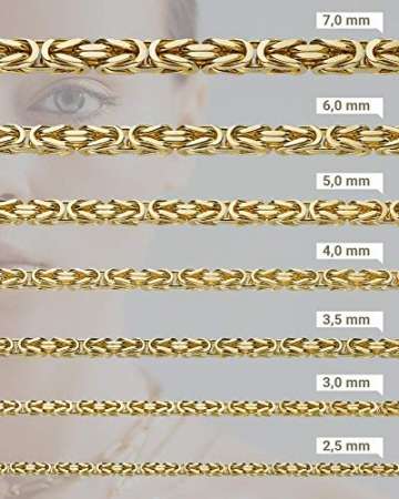 Königskette massiv 14 Karat 585 Gelbgold 70cm lang und 7,0mm breit - 2