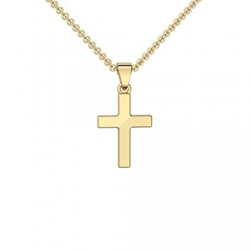 Kreuz Kette Gold 333 echt +GRATIS Etui+ Kinder Kreuzkette Kette mit Kreuz Kettenanhänger Anhänger Echtgold Goldkette Gelbgold 333er Kommunion Konfirmation Mädchen Jungen Kreuzanhänger FF417 - 1