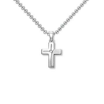 Kreuz Kette Kommunion Mädchen Kreuz Kette Konfirmation Mädchen Silber 925 mit Zirkonia GRATIS ETUI Silber Kreuzkette mit Stein Kreuz-Anhänger Kommunion Konfirmation Taufkette FF528 SS925ZIFA45 - 2