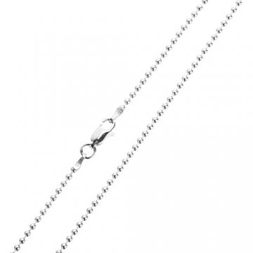 Kugelkette Silberkette Halskette für Damen Herren 925 Sterling Silber 1.8 mm Karabinerverschluss 40 cm - 1