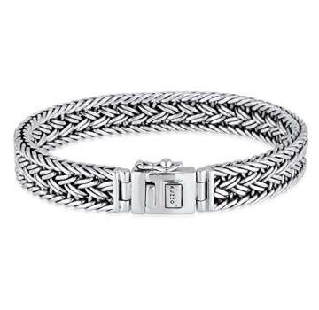 Kuzzoi Buddha Silber-Armband für Herren, handgefertigtes Königskette-Armband aus echten massiven 925 Sterling Silber, Luxus Herren-Armband Gravur, 10mm breit, 38g schwer 0210480118_17 - 5