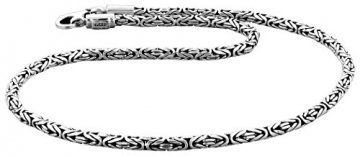 Kuzzoi Massive 925 Sterling Silber Königskette Herren Halskette, Dicke 4mm, Länge 60 cm, mit Schmuckbox - 345052-060 - 1