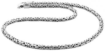 Kuzzoi Massive 925 Sterling Silber Königskette Herren Halskette, Dicke 5mm, Länge 50 cm, mit Schmuckbox - 345053-050 - 1