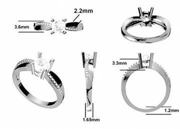 Lars Benz Damen-Ring Verlobungsring Silber 925 Swarovski Zirkonia 1,4 Karat 52-mm - 8