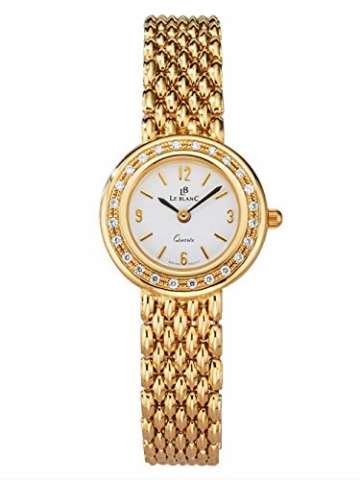 Le Blanc Damen Analog Uhr in 585 Gold (14 Karat) mit Armband in Gelb aus 585 Gelbgold - 2