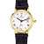 Le Blanc Damen Analog Uhr in 585 Gold (14 Karat) mit Armband in Schwarz aus Leder - 3