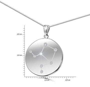 LillyMarie Damen Hals-Kette Silber 925 Swarovski Elements Sternzeichen-Anhänger Waage Längen-verstellbar Schmucketui Partner Geschenke - 6