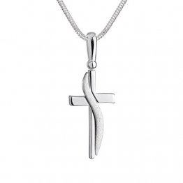 LillyMarie Damen Silberkette Silber 925 Kreuz-Anhänger Längen-verstellbar Hochwertiges Etui aus Holz Frauen Geschenk - 1