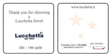 Lucchetta Damen - 14 Karat Gelbgold Armreif mit Gravur Bicolor Gold - 50mm X 60mm - 6