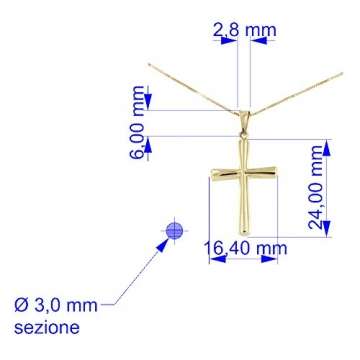 Lucchetta Damen - 585 Gold Halskette mit Kreuz - 6