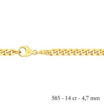 Massive edle Goldkette Panzerkette Halskette Collier Echt 585 Gold (50, 4.7mm) - 4