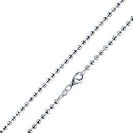 MATERIA 2,7mm Kugelkette Silber 925 hochglänzend - Halskette Damen Collier in 40-70cm mit Box #K10, Länge Halskette:50 cm - 1