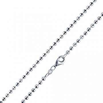 MATERIA 2,7mm Kugelkette Silber 925 hochglänzend - Halskette Damen Collier in 40-70cm mit Box #K10, Länge Halskette:40 cm - 1