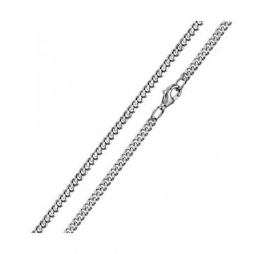 MATERIA 3mm Panzerkette Silber 925 diamantiert rhodiniert Halskette Herren Damen silber in 40-80 cm #K27, Länge Halskette:55 cm - 1