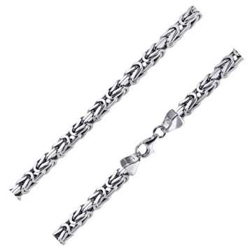 MATERIA 925 Silber Königskette Herren Halskette 3mm diamantiert rhodiniert 45 50 55 60 65 70 80cm + Schmuck Box #K56, Länge Halskette:70 cm - 1