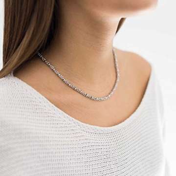 MATERIA Damen Halskette 60cm Königskette Silber 925-5mm Silberkette Kette Collier rhodiniert in Etui K77-60 cm - 3