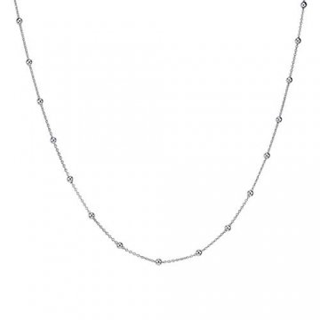 MATERIA Kugel Halskette Damen Silber 925 - Silberkette Kugelkette kurz für Frauen Mädchen in Box K103-40 cm - 1