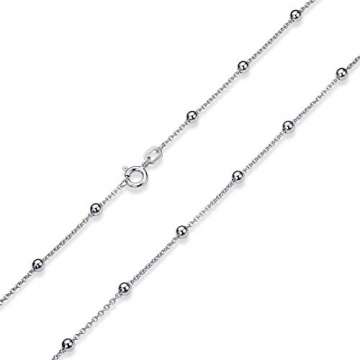 MATERIA Kugel Halskette Damen Silber 925 - Silberkette Kugelkette kurz für Frauen Mädchen in Box K103-40 cm - 5