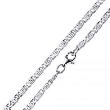 MATERIA S-Panzerkette Silber 925 Kette diamantiert 5mm - Männer Herren Halskette rhodiniert Herrenschmuck in Box K113-70 cm - 1