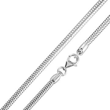 MATERIA Schlangenkette silber 925 - Halskette Damen 1,0mm Silber Kette in 11 Längen 40-120 cm verfügbar #K33, Länge Halskette:50 cm - 3