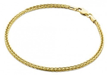 Miore Armband - Armreif Damen Gelbgold 9 Karat / 375 Gold Weizen Kette 19.5 cm - 1