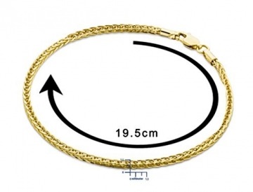 Miore Armband - Armreif Damen Gelbgold 9 Karat / 375 Gold Weizen Kette 19.5 cm - 2